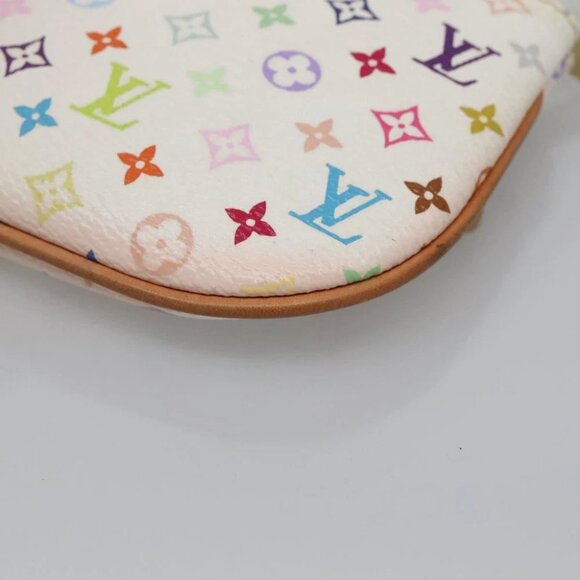 LOUIS VUITTON Monogram Multicolor Pochette MM Pouch White - Picture 9 of 16